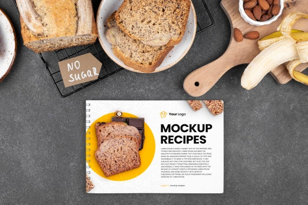 Healthy Sweets Recipe Mockup Psd