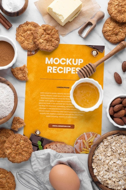 Healthy Sweets Recipe Mockup Psd