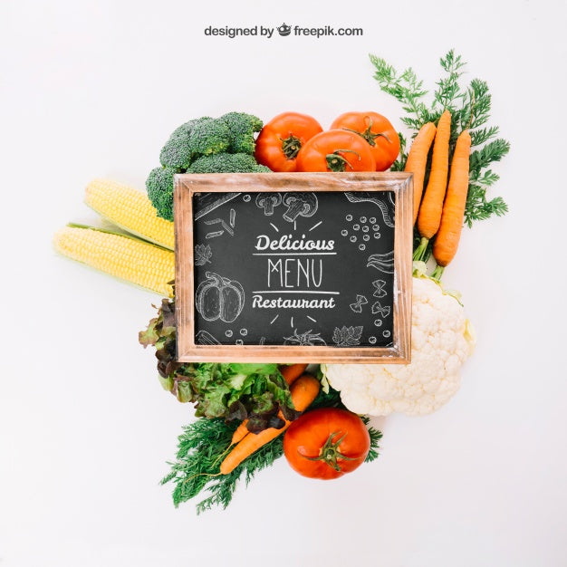 Healthy Vegetarian Mockup Psd