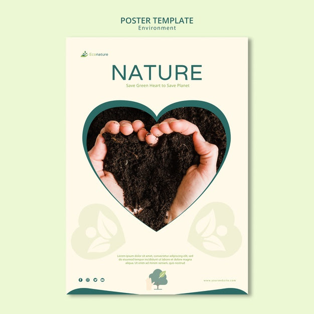 Heart In Dirt Poster Template Psd