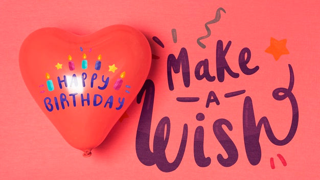 Heart Shaped Balloon Birthday Design Psd