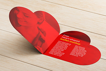Heart-Shaped Leaflet Mockup