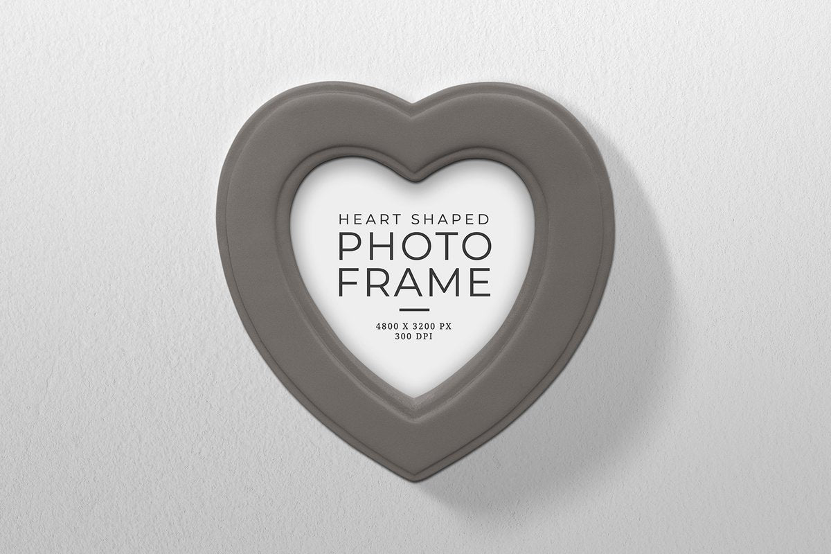 Heart Shaped Photo Frame Mockup