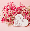 Heart Shapes Box Mockup With Floral Decoration Psd