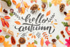 Hello Autumn Calligraphy Surrounded By Autumn Decor Psd
