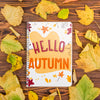 Hello Autumn Message On Notebook With Mock-Up Psd