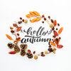 Hello Autumn Quote In A Circle Of Dried Leaves Psd