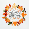 Hello Autumn Quote With Leaves In Orange Shades Psd