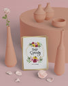 Hello Spring Card With 3D Decorations Psd