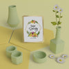 Hello Spring Card With 3D Vases Concept Psd