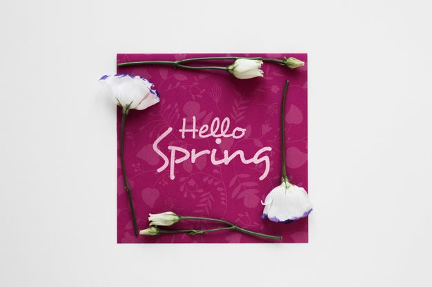 Hello Spring Greeting Card Psd