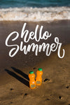 Hello Summer Bottles On The Beach With Copy Space Psd
