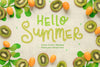 Hello Summer Concept With Exotic Fruits Psd