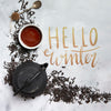 Hello Winter Message Beside Kettle With Tea Psd