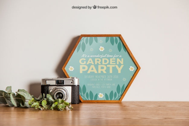 Hexagonal Frame Mockup Psd