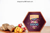 Hexagonal Frame Mockup With Breakfast And Flowers Psd