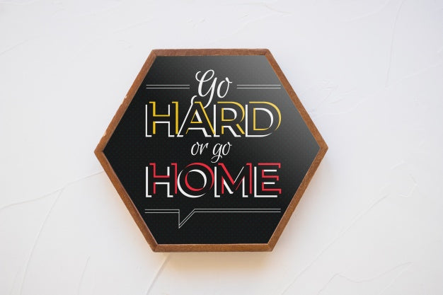 Hexagonal Frame Mockup With Quote Concept Psd