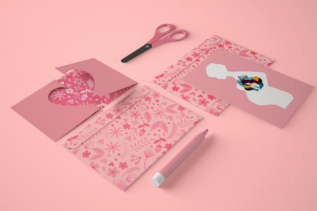 High Angle Arrangement For Mother'S Day With Card Mock-Up Psd