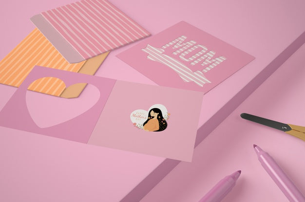 High Angle Arrangement For Mother'S Day With Card Psd