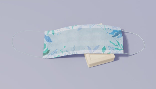 High Angle Arrangement With Mask And Soap Psd
