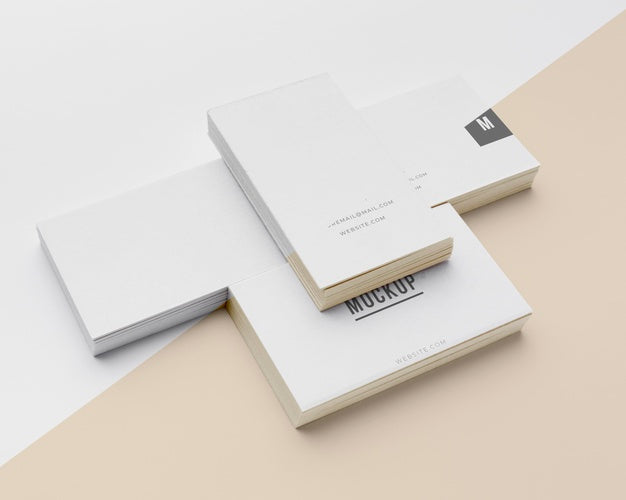 High Angle Assortment Of Mock-Up Business Card Psd