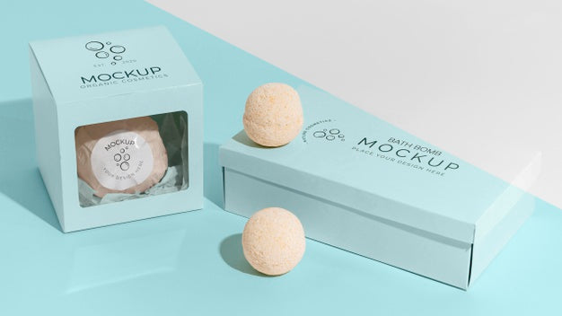 High Angle Bath Bombs Branding Psd