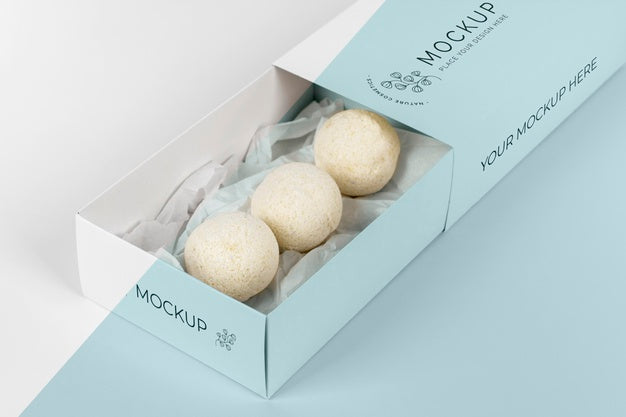 High Angle Bath Bombs In Box Mock-Up Psd