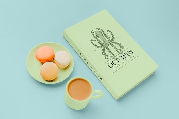 High Angle Book Cover Mock-Up Assortment Psd