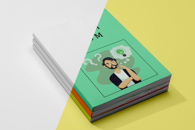 High Angle Book Mock-Up Psd