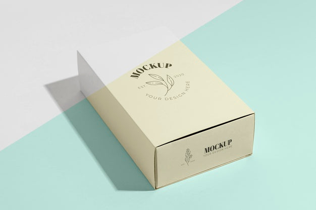 High Angle Box Mock-Up Branding Psd