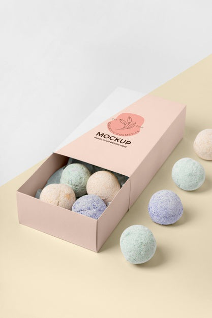 High Angle Box With Bath Bombs Psd