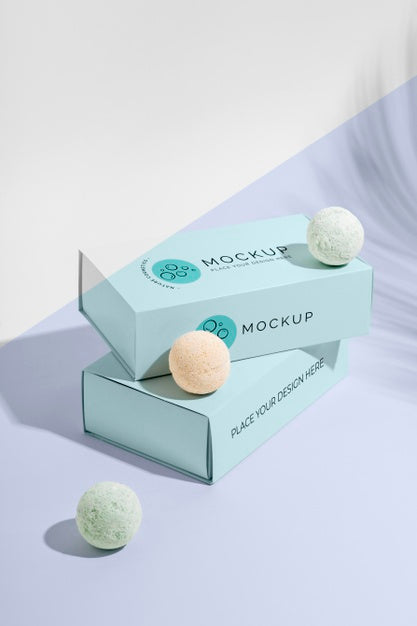 High Angle Boxes And Bath Bombs Psd