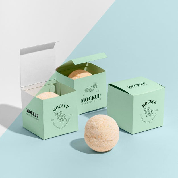 High Angle Boxes With Bath Bombs Psd