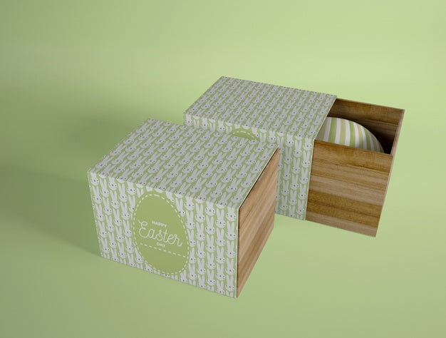 High Angle Boxes With Eggs Psd