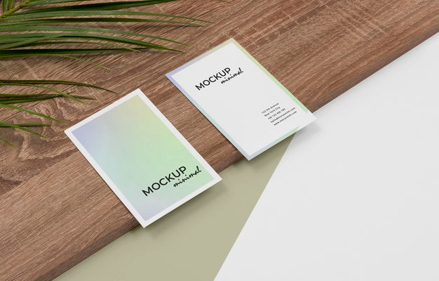 High Angle Business Cards Mockup Psd