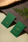 High Angle Business Cards With Plant Psd