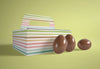 High Angle Cartoon Box With Chocolate Eggs Psd
