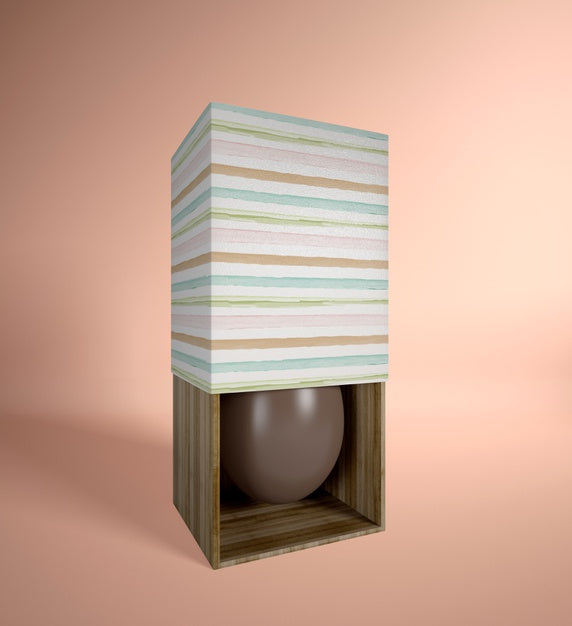 High Angle Chocolate Egg In Box Psd