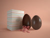 High Angle Chocolate Egg On Table Psd