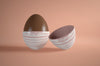 High Angle Chocolate Egg On Table Psd