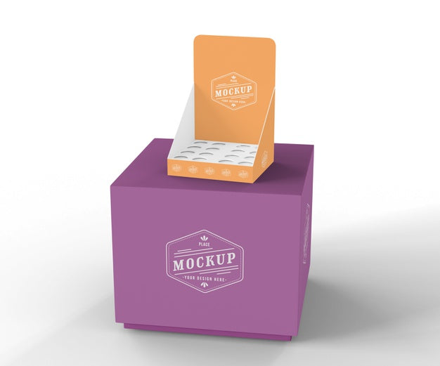 High Angle Colored Exhibitors Mock-Up Psd