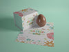 High Angle Easter Card And Chocolate Egg Psd