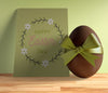 High Angle Easter Card With Chocolate Egg Psd