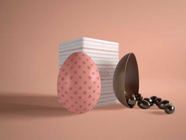 High Angle Easter Chocolate Egg Psd