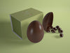 High Angle Easter Chocolate Eggs On Table Psd