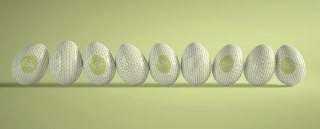 High Angle Easter Egg Collection On Table Psd