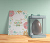 High Angle Easter Egg With Card On Table Psd