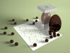 High Angle Easter Egg With Chocolate Candies Psd