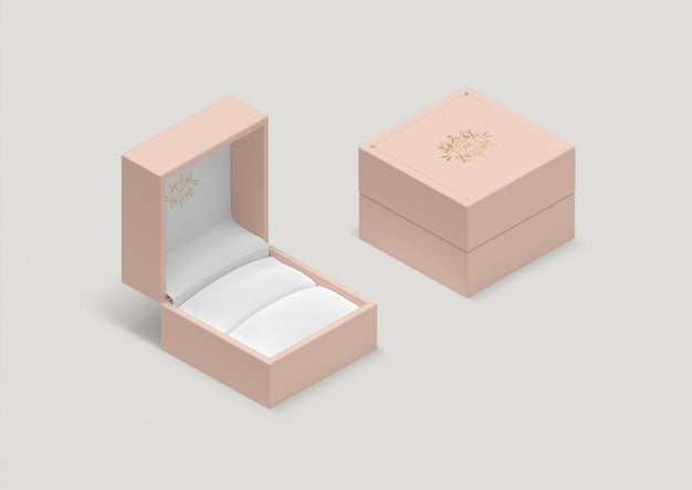 High Angle Empty Pink Ring Box Psd