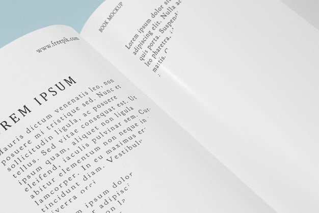 High Angle Mock-Up Open Book Psd